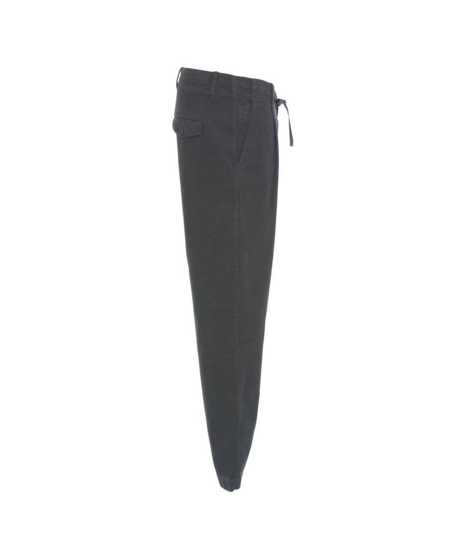 Hannes Roether Grey Trousers With Drawstring Waist And Refined Comfort