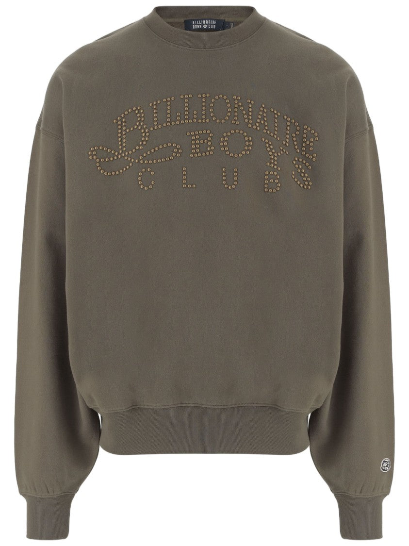 Billionaire Cotton Sweatshirt With Studded Appliqué Logo