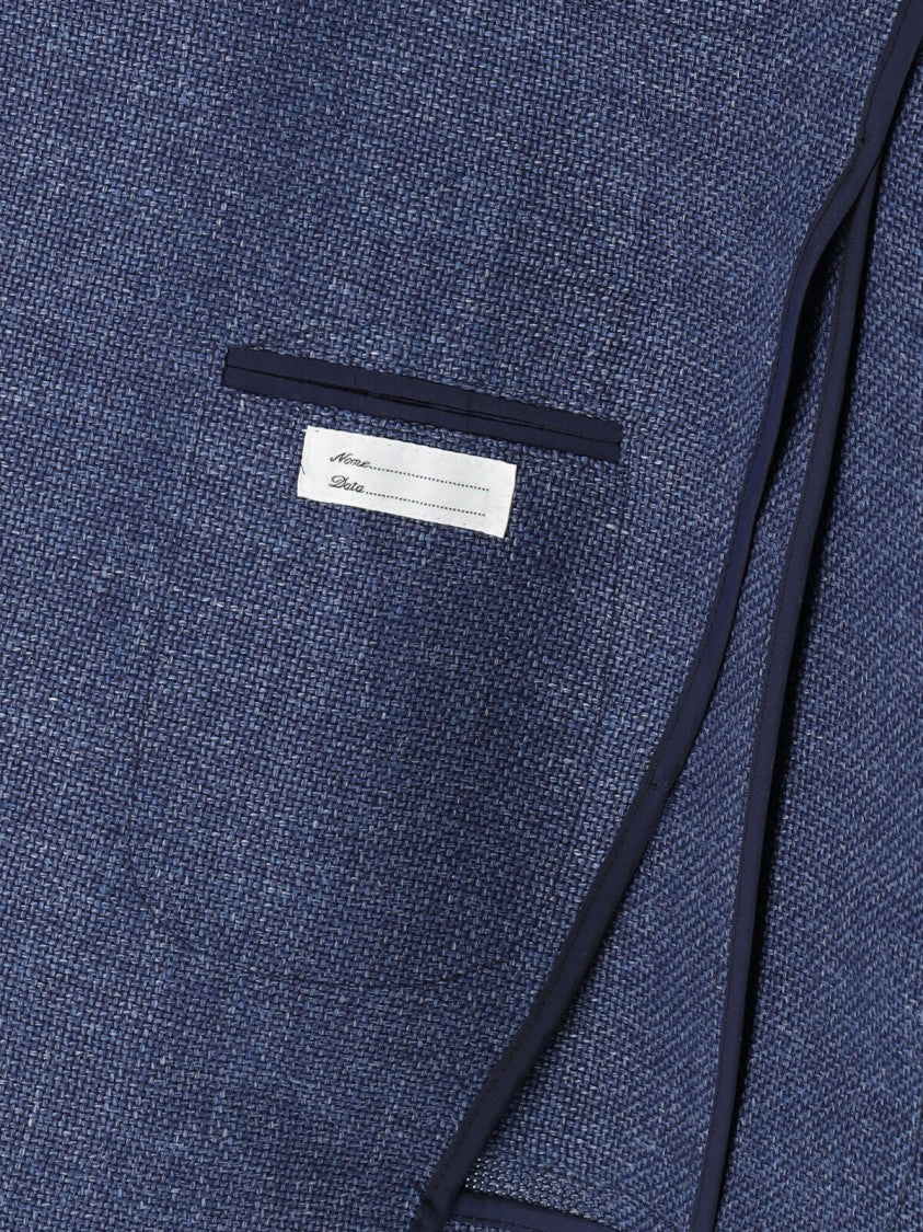 Tagliatore Blue Tailored Textured Notch Lapel Jacket