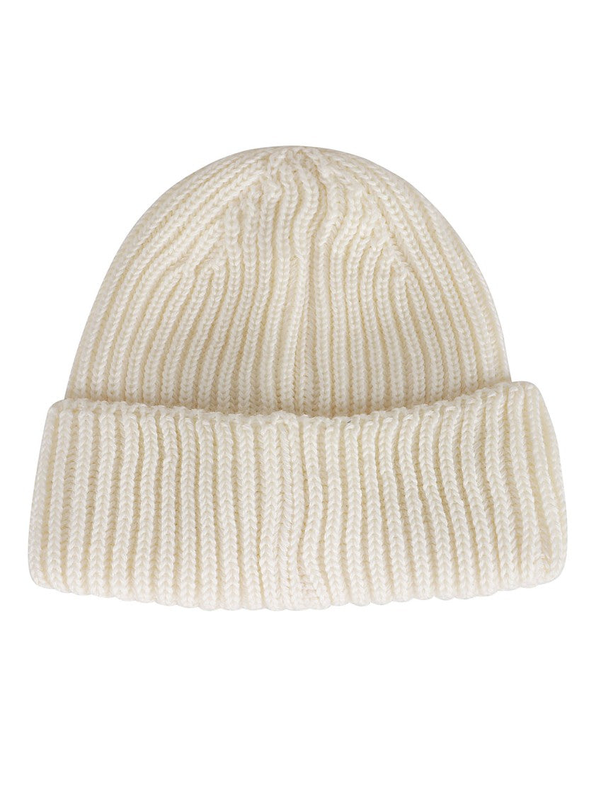 C.P. Company Ribbed Knit Hat With Iconic Lens Appliqués