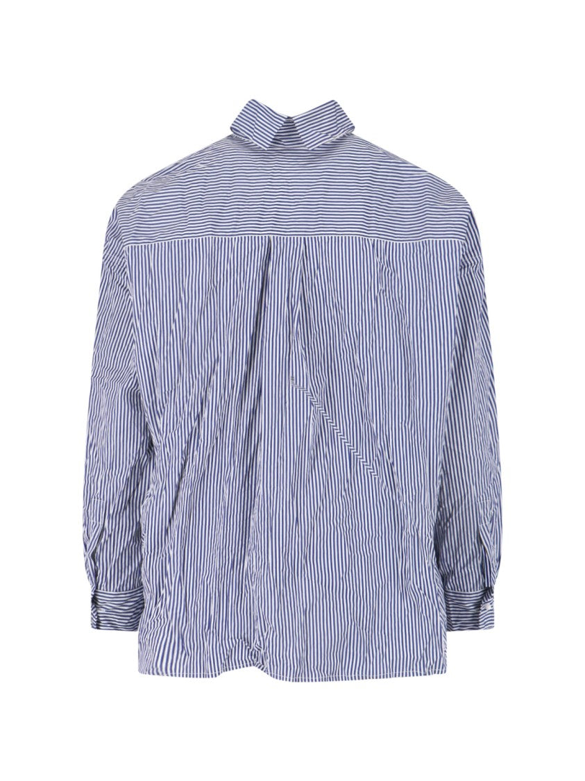 Daniela Gregis Blue Rossella Striped Cotton Shirt