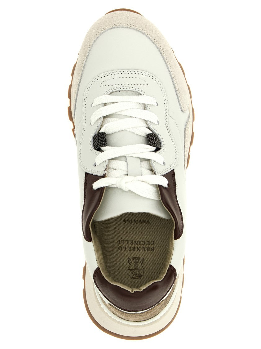 Brunello Cucinelli Leather And Suede Sneakers