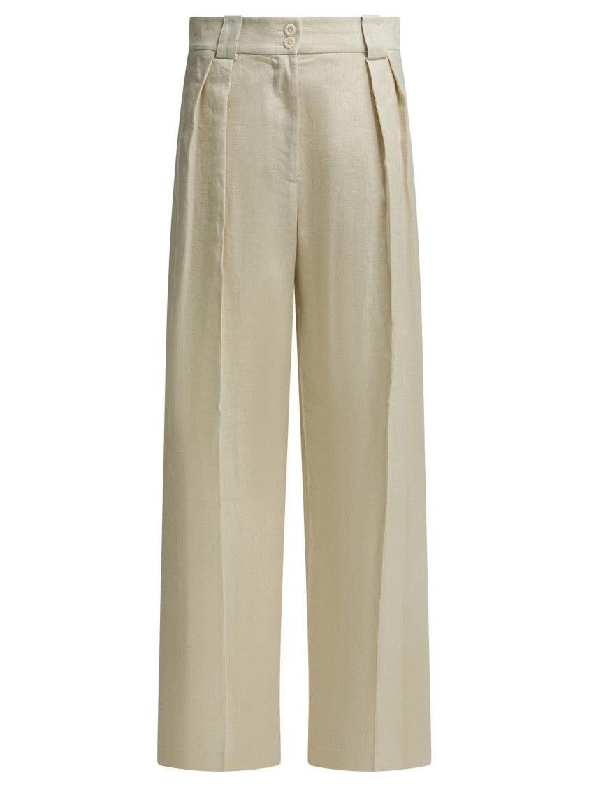 Ines De La Fressange Wide-Leg Trousers With High Waist