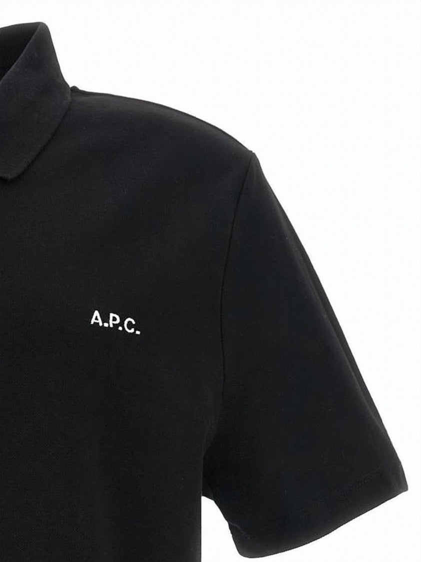 A.P.C. Black Polo Shirt With Traditional Collar