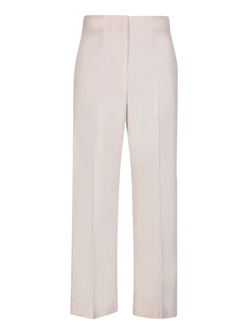 Msgm White Cropped Trousers