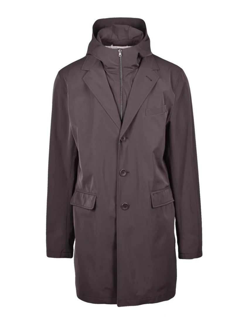 Herno Technical Fabric Trench Coat - Brown