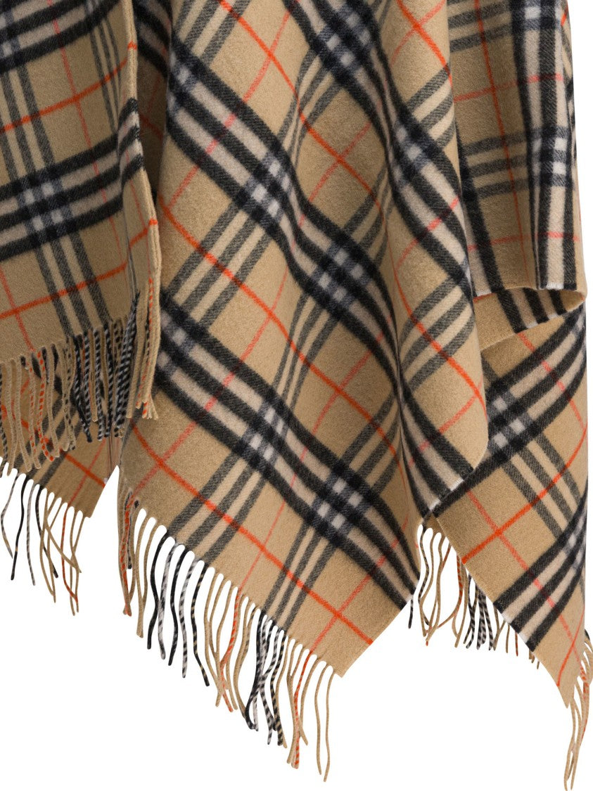 Burberry "Check" Wool And Cashemre Cape