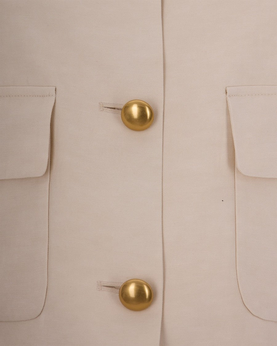 P.A.R.O.S.H. Cream Linen Gilet
