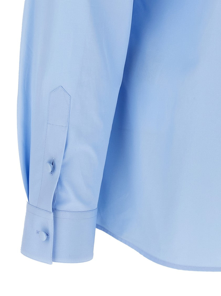 Valentino Garavani Slim Fit Cotton Poplin Shirt With Pointed Collar And Cuffed Sleeves