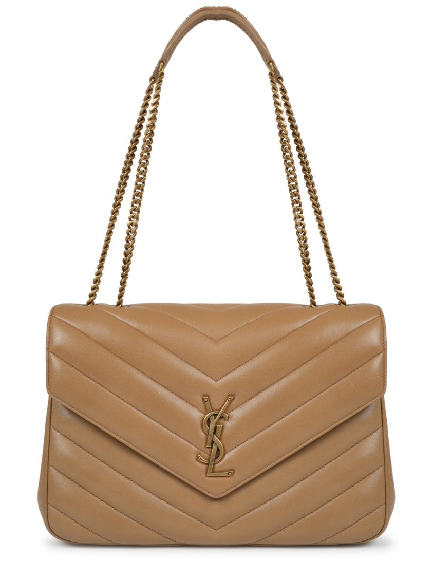 Saint Laurent Brown Loulou Lamb Leather Handbag
