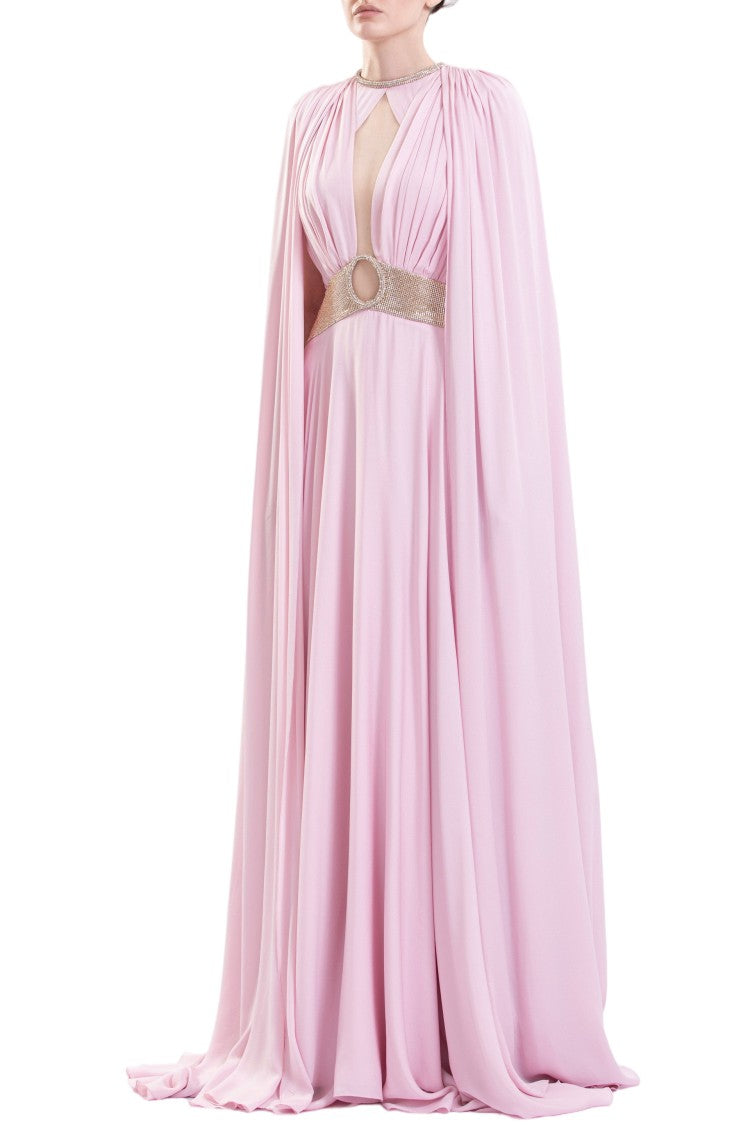 Saiid Kobeisy Crystal Embellished Draped Dress