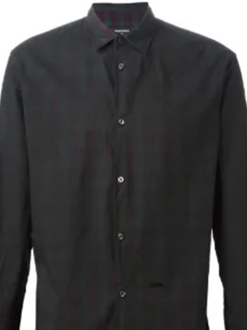 Dsquared2 Long-Sleeve Button-Up Shirt With Pointed Collar And Minimalist Design