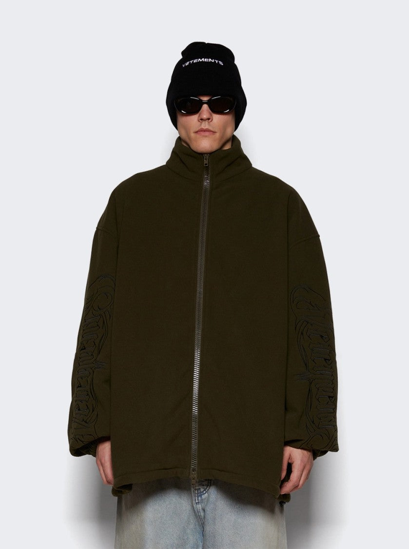 Vetements Embroidered Logo Fleece Jacket