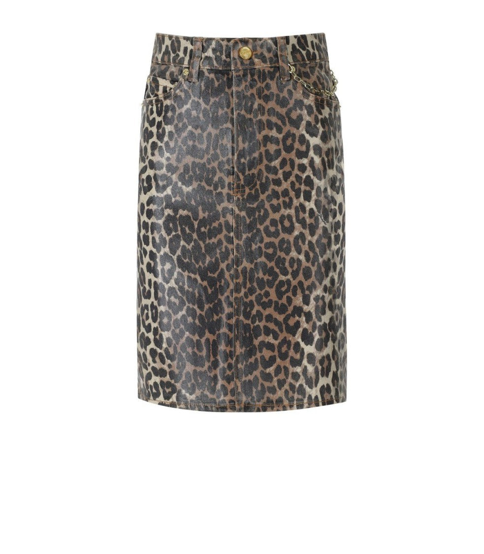 Ganni Denim Animalier Skirt