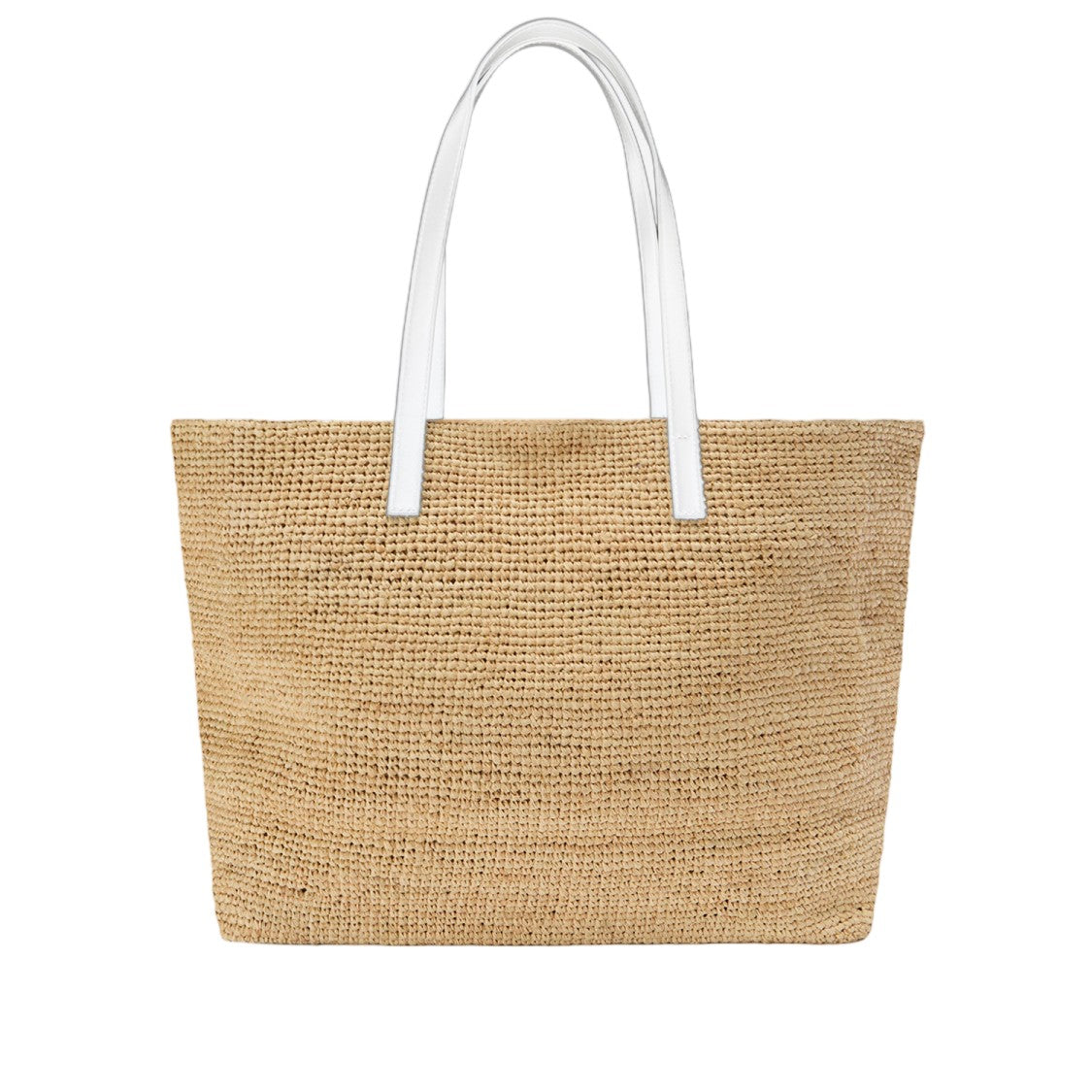 Mc2 Saint Barth Rafiya Shopping Bag With Contrasting Logo Embroidery