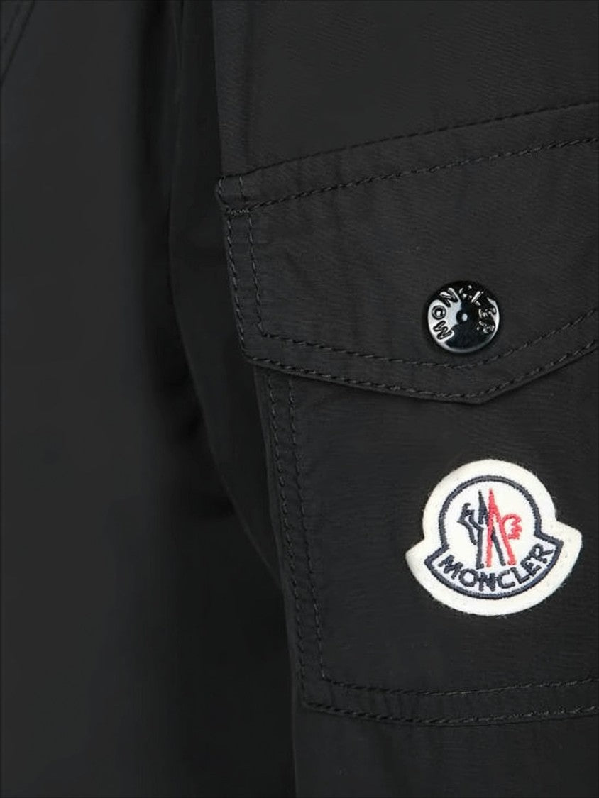 Moncler Hooded Black Jacket With Front Zipper