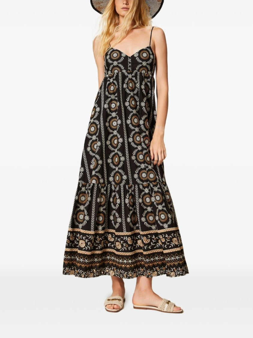 Twinset U&B Black Floral Broderie Anglaise Day Dress