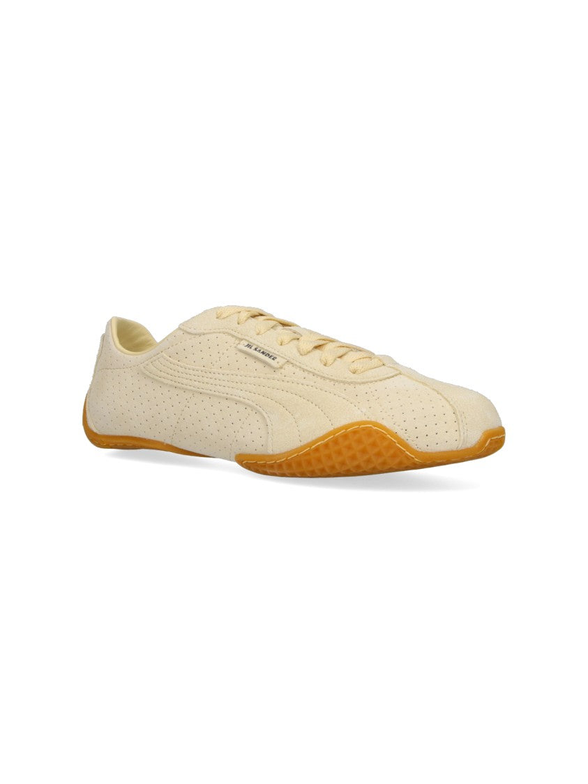 Puma Beige K-Street Perforated Leather Sneakers