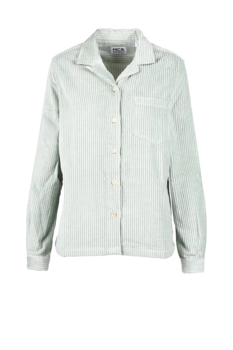 Mcr Manifattura Cam. Riunite Aqua Green Striped Cotton Shirt