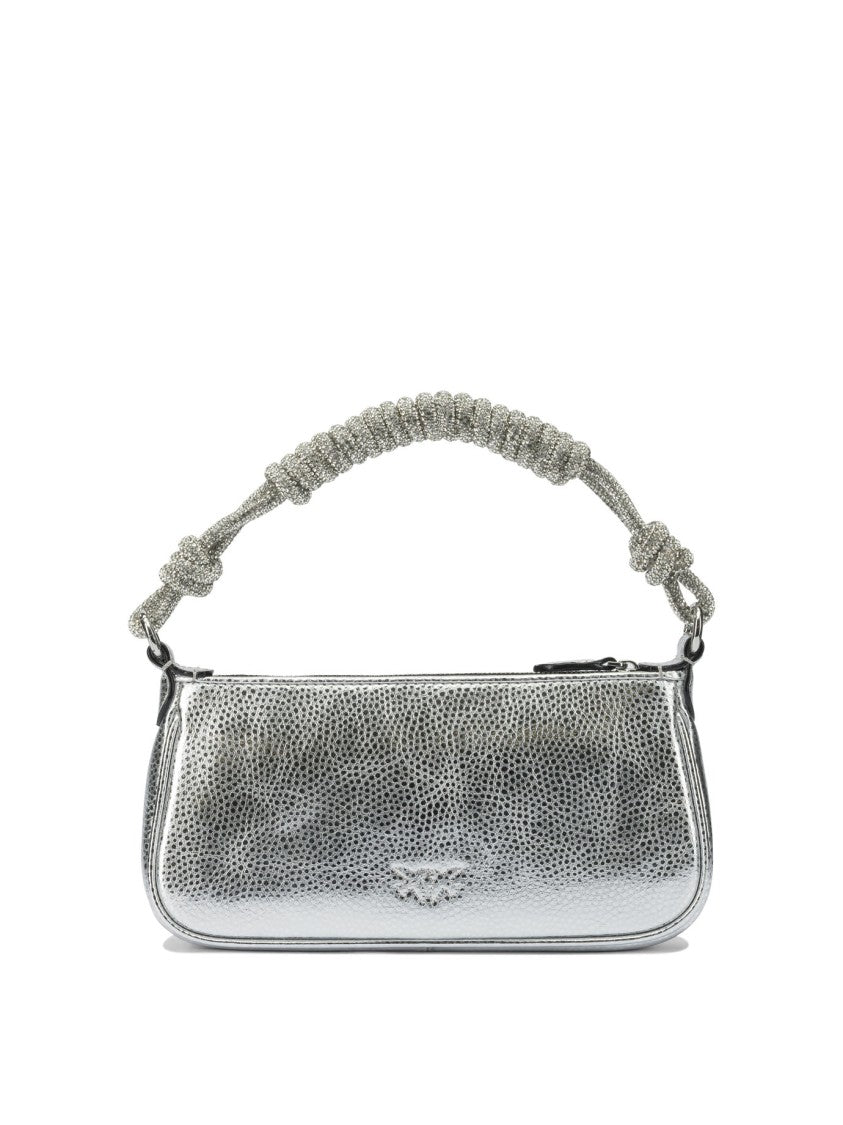 Pinko Silver Leather Handbag