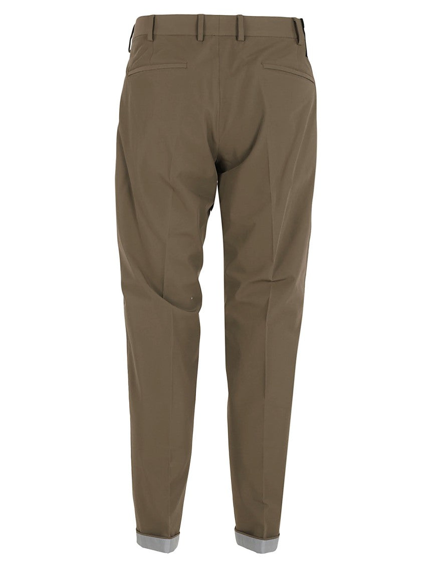 Pt Torino Straight-Cut Tailored Trousers With Concealed Closure And Pocket Inserts