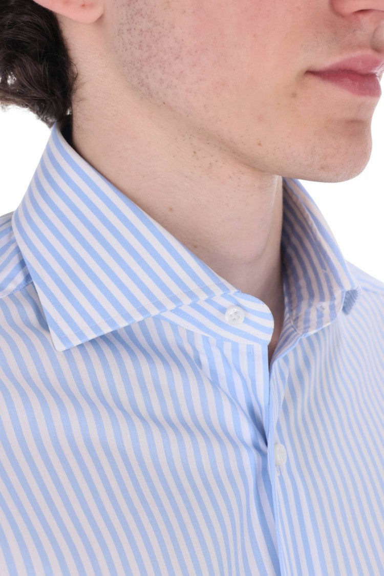Barba Black Label Striped Stretch Cotton Shirt