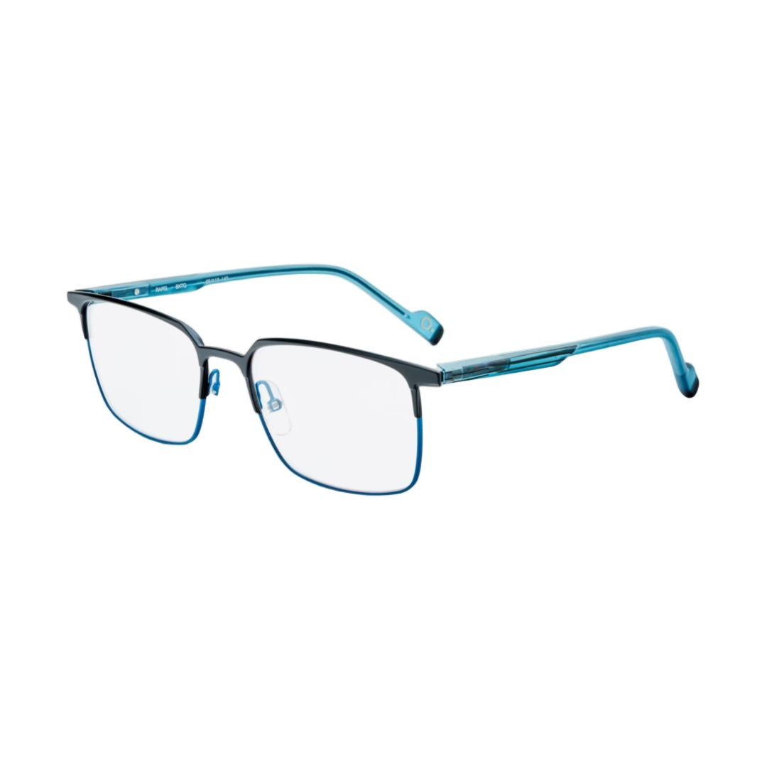 Etnia Barcelona Rafel Rectangular Metal Frame Eyeglasses With Translucent Temples