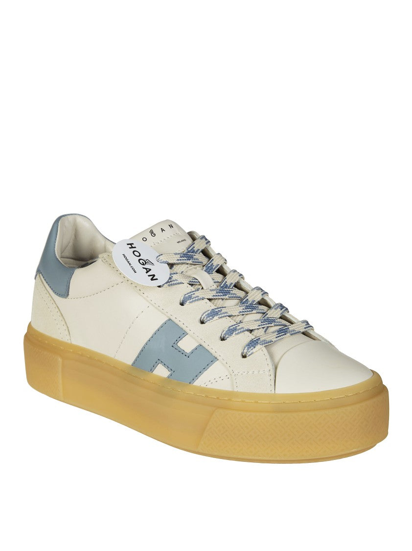 Hogan Cream Upper Light Blue Sneakers