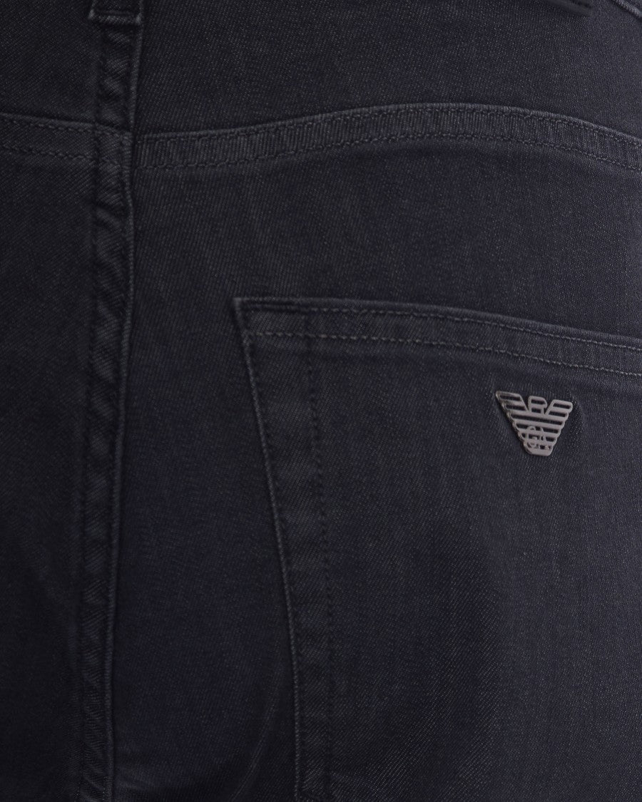 Emporio Armani Straight-Leg Medium Grey Denim Jeans With Five-Pocket Design