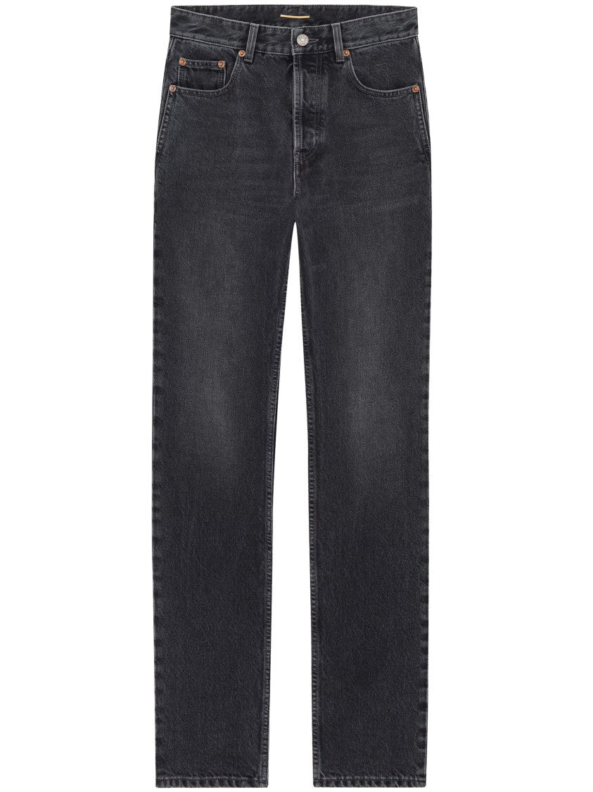 Saint Laurent Dark Charcoal Jeans Dritti Jeans