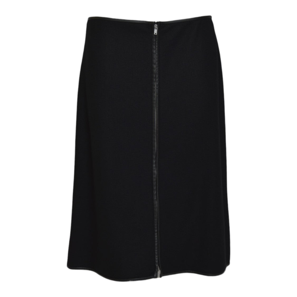 Jil Sander Straight Silhouette Black Skirt With Vertical Zipper