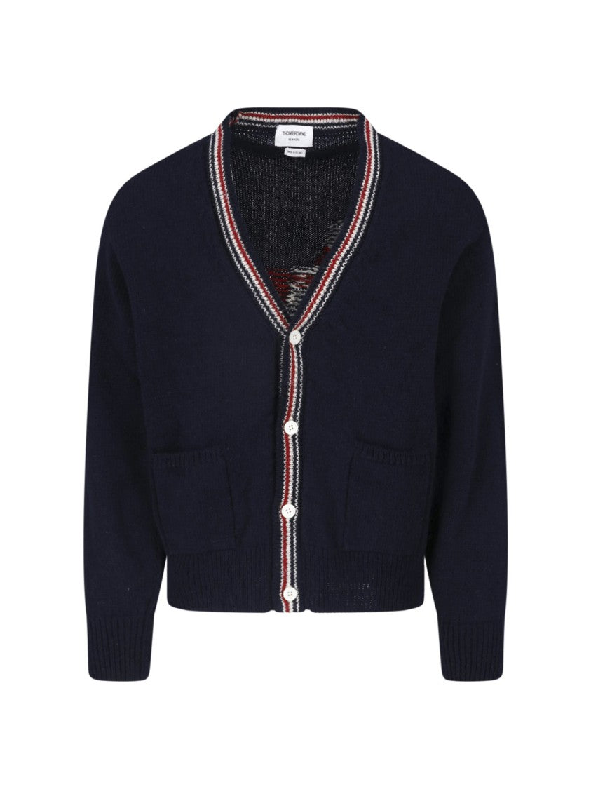 Thom Browne Navy Blue Hector Wool-Blend Cardigan