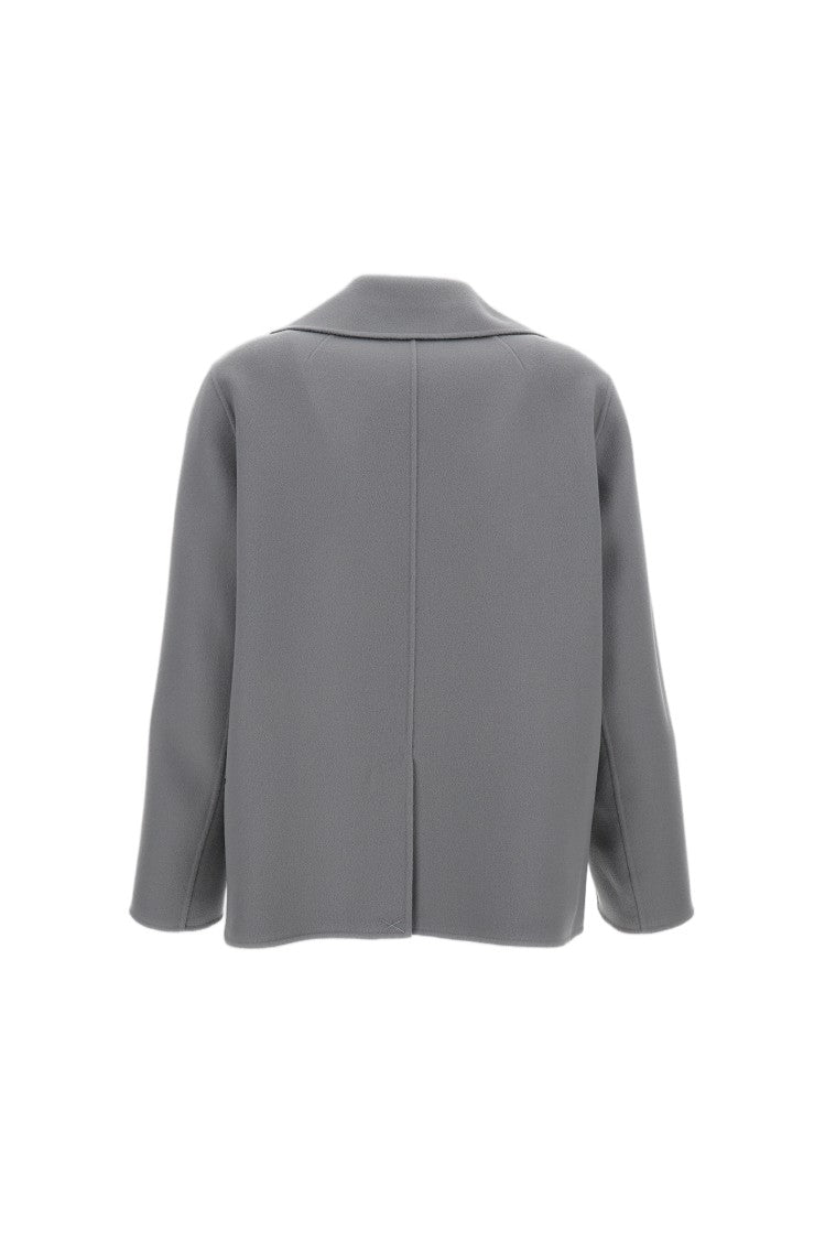 Max Mara Double-Breasted Cropped Coat With Wide Lapels And Side Pockets
