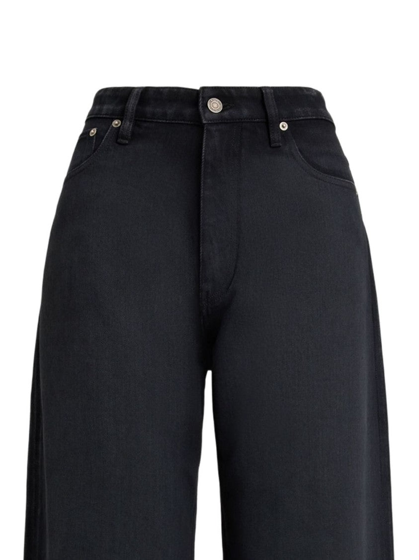 Polo Ralph Lauren High-Waisted Wide-Leg Denim Jeans In Soft Black Cotton