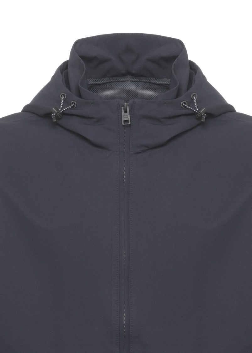 Woolrich Blue Pacific Hooded Cotton Jacket