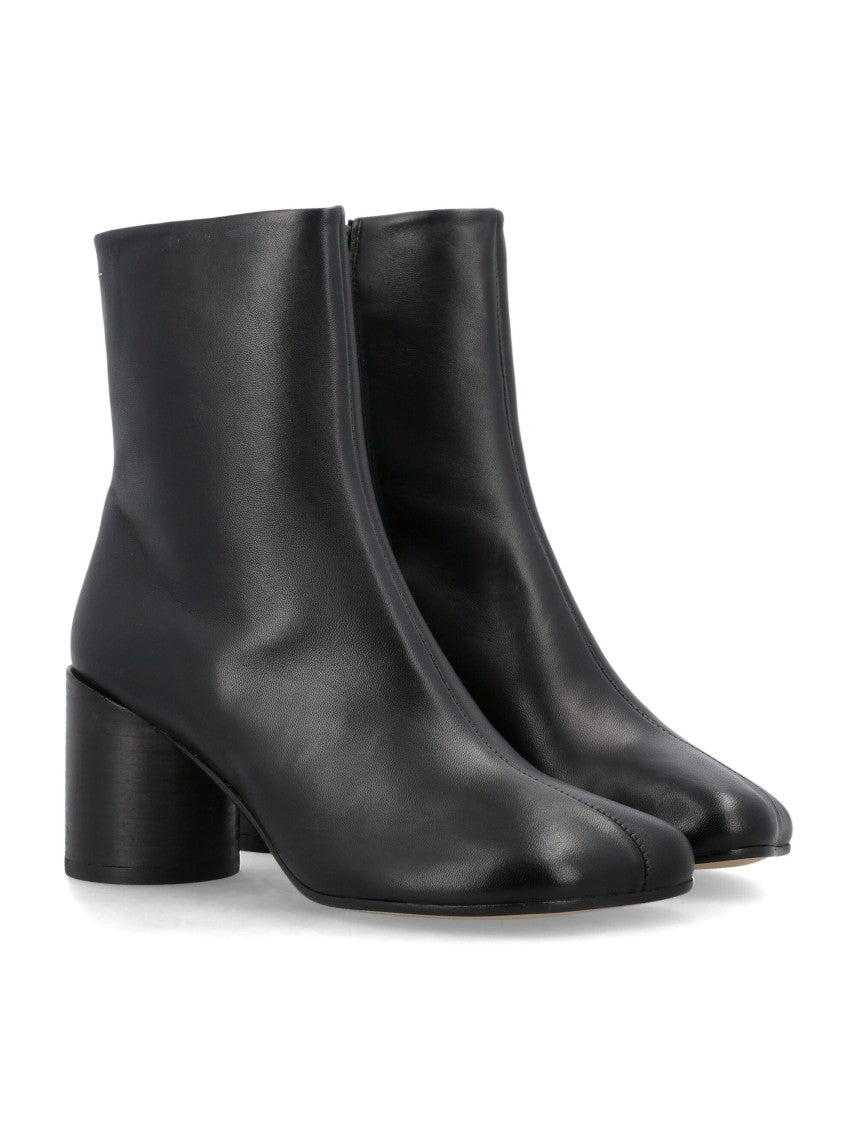 Mm6 By Maison Margiela Black Leather Ankle Booties
