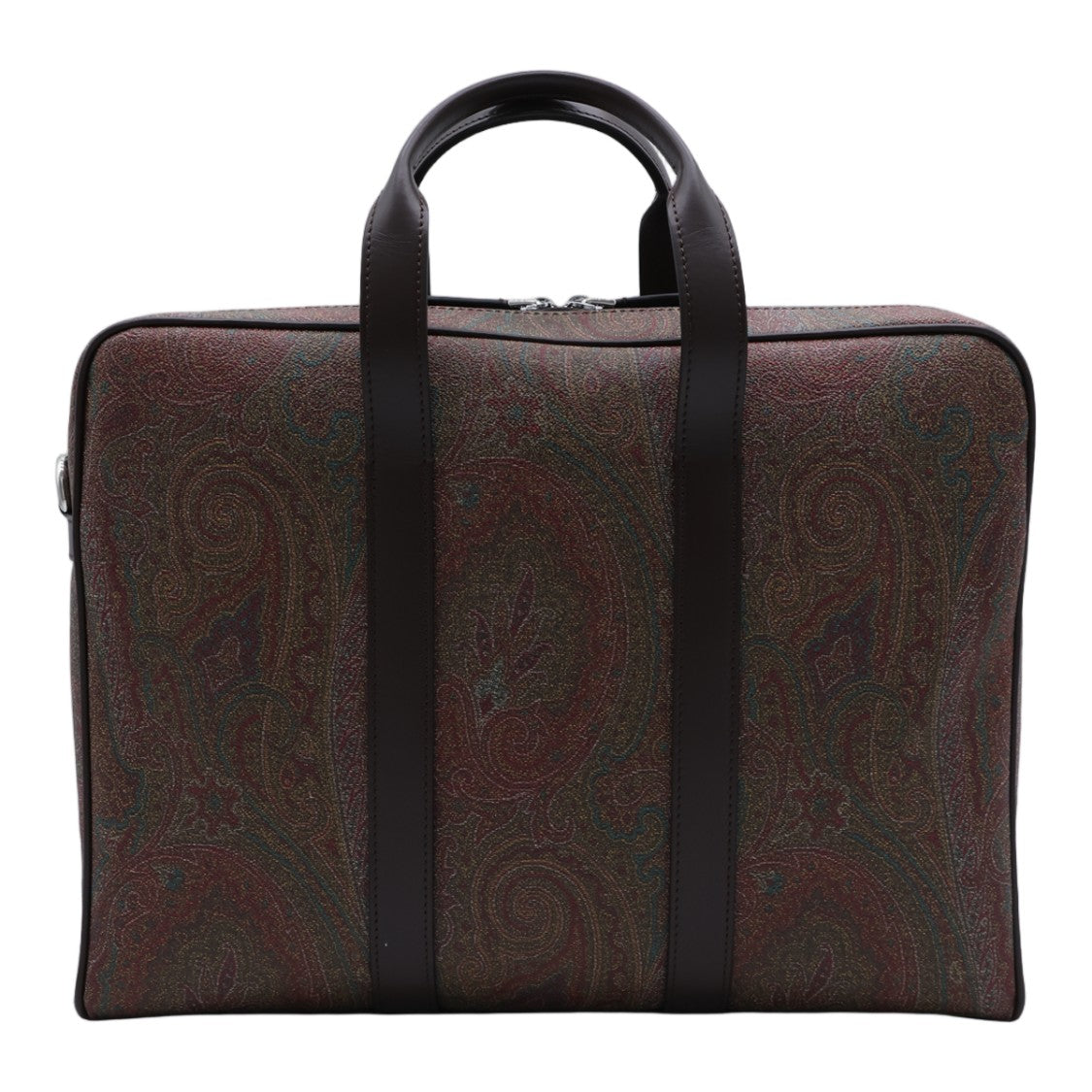 Etro Structured Briefcase-Style Bag With Dark Paisley Pattern