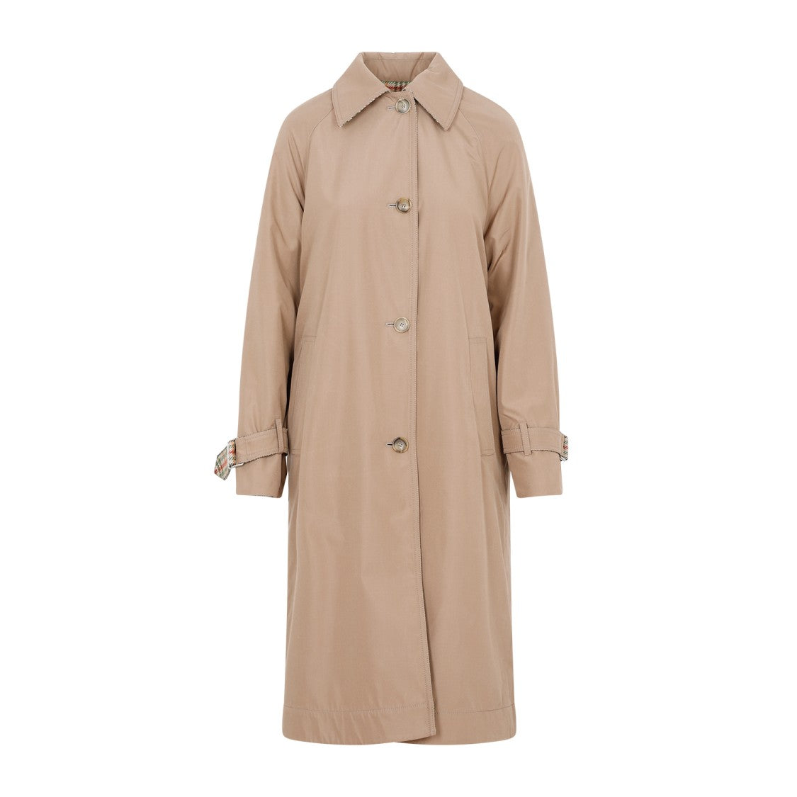 Akris Camel Multicolor Wool Flannel Coat