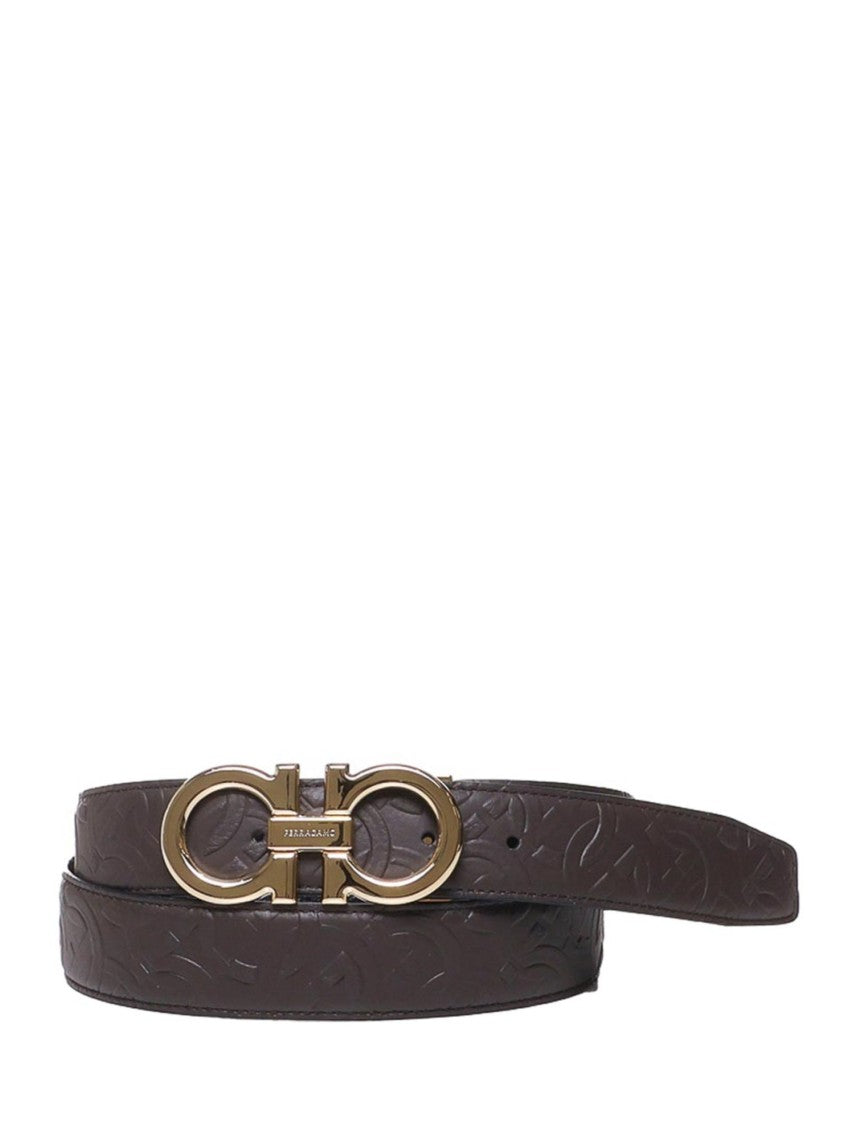 Ferragamo Black Coffee Brown Reversible Belt