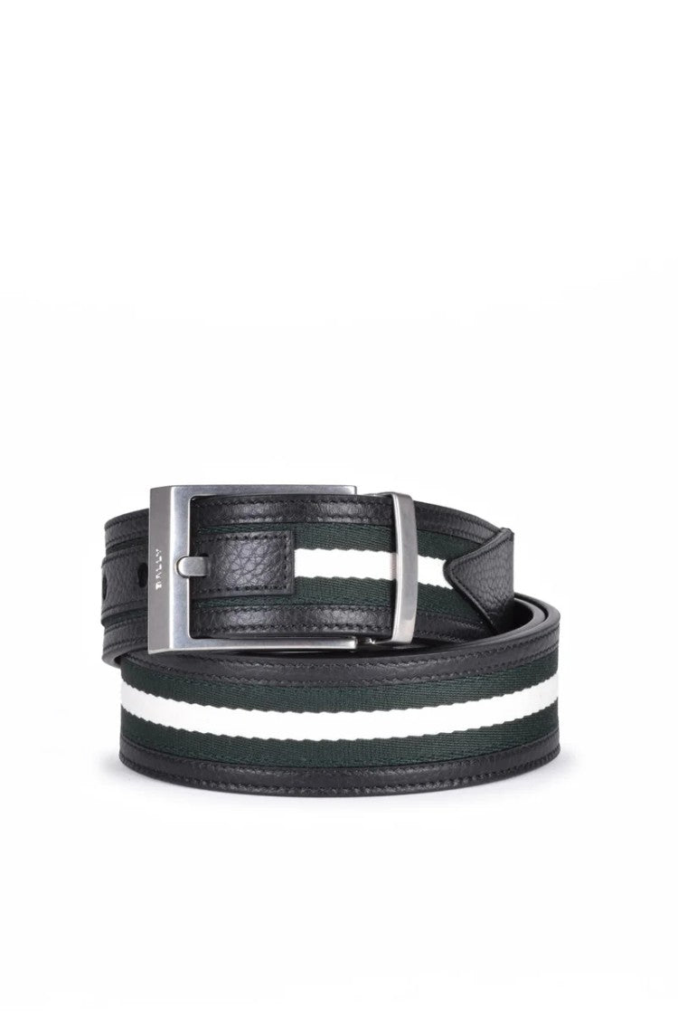 Bally Men's Belt - Black/Green