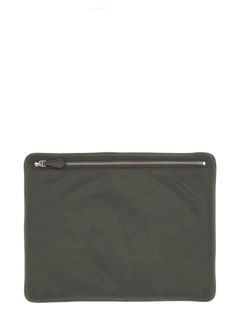 Dolce & Gabbana Rectangular Leather Pouch With Zipper Closure