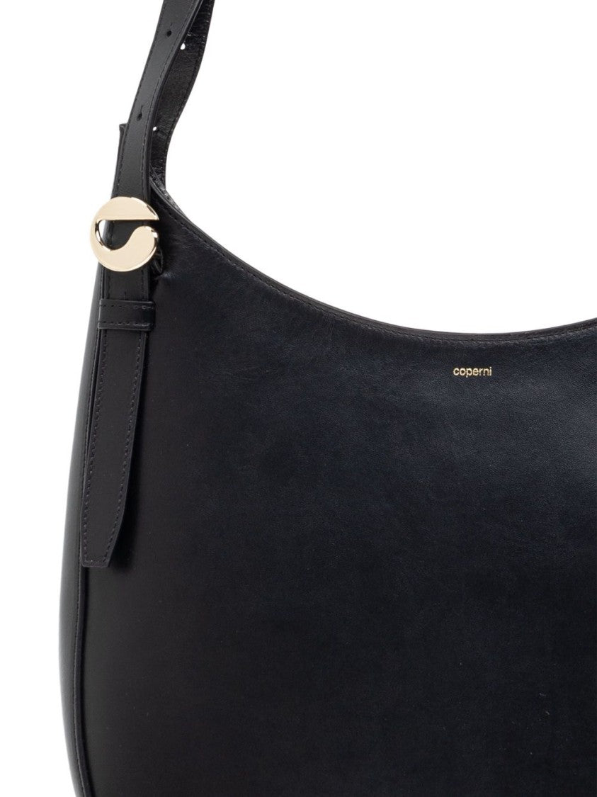 Coperni Black Curved Calf Leather Shoulder Bag