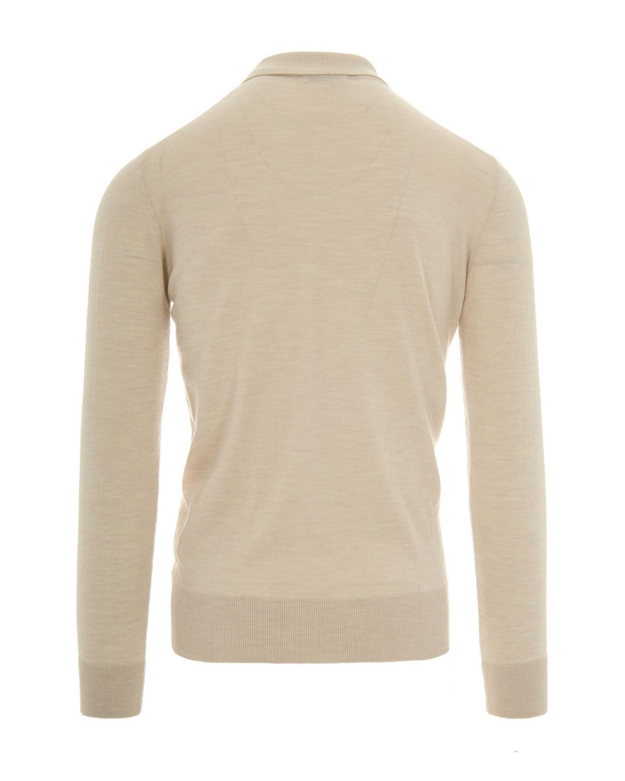 Paolo Pecora Beige Knit Polo Shirt