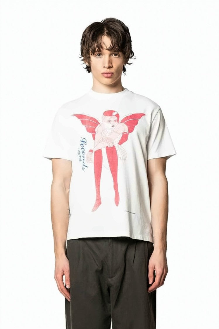 Our Legacy Relaxed-Fit White T-Shirt With Bold Graphic Print