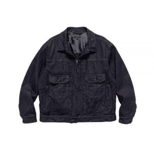 Engineered Garments Structured Dark Denim Jacket With Flap Pockets