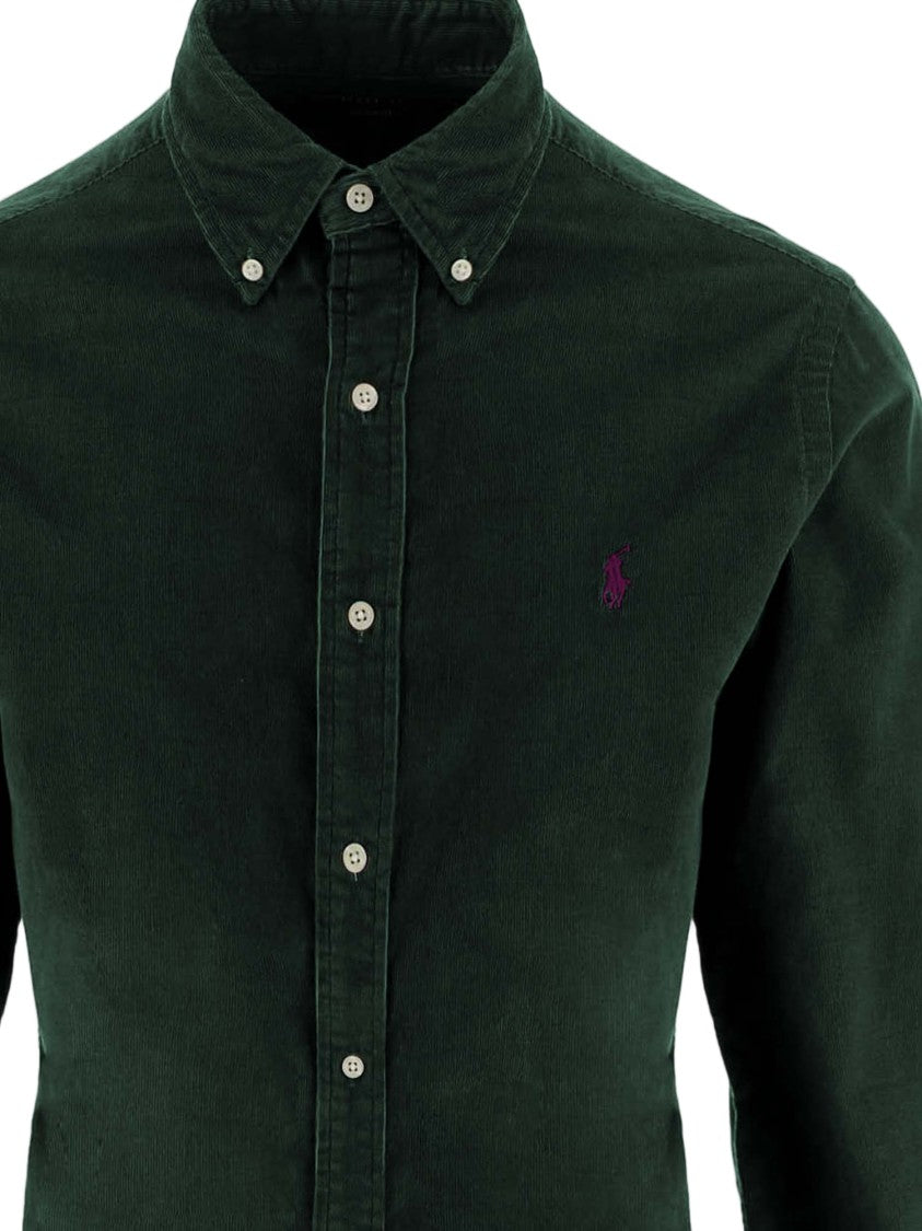 Polo Ralph Lauren Ribbed Cotton Velvet Shirt With Button-Down Collar