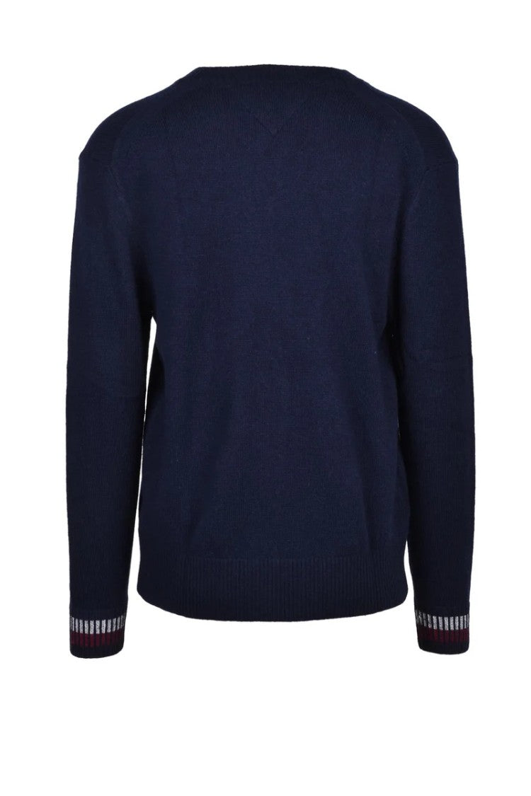 Tommy Hilfiger Blue Crewneck Cotton Sweater