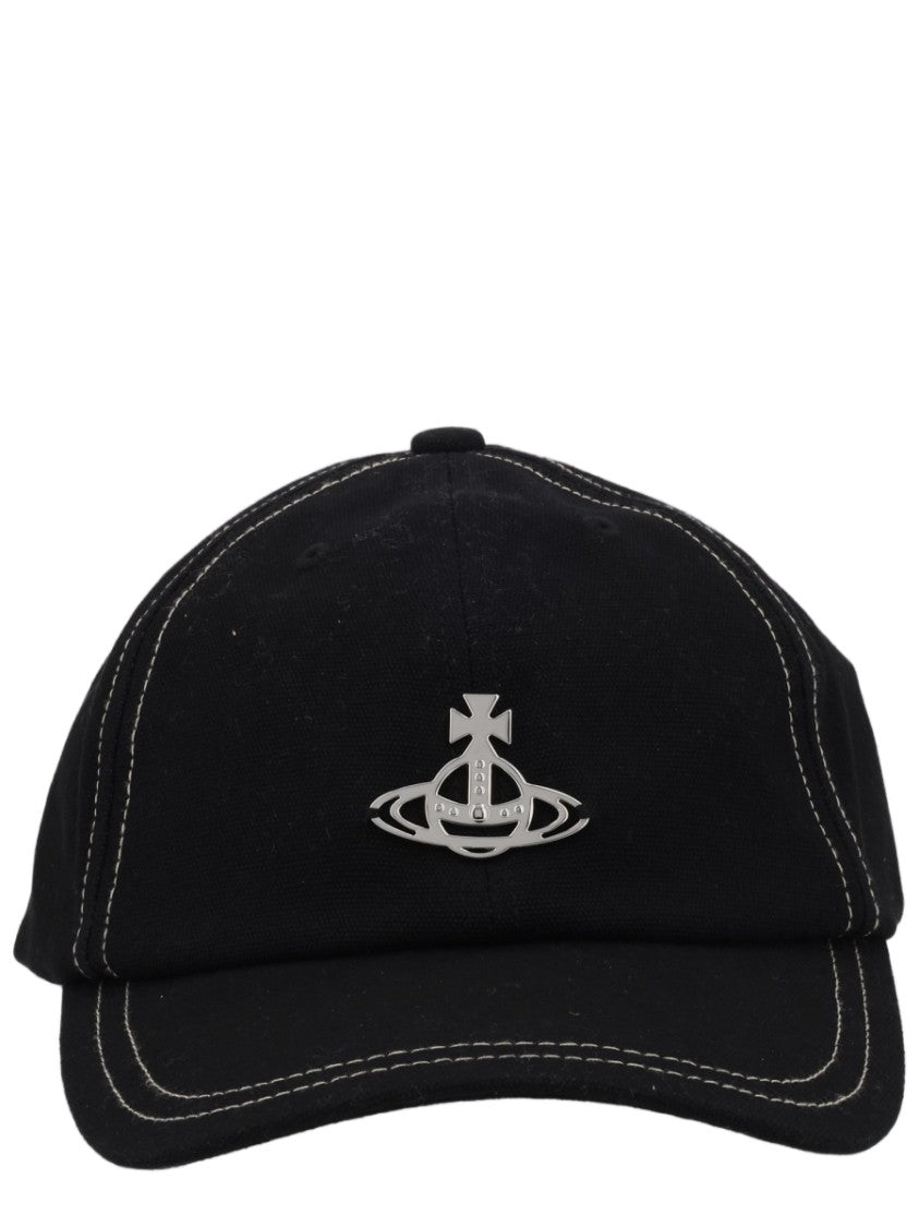Vivienne Westwood Edgewear White Contrast Stitching Baseball Hat