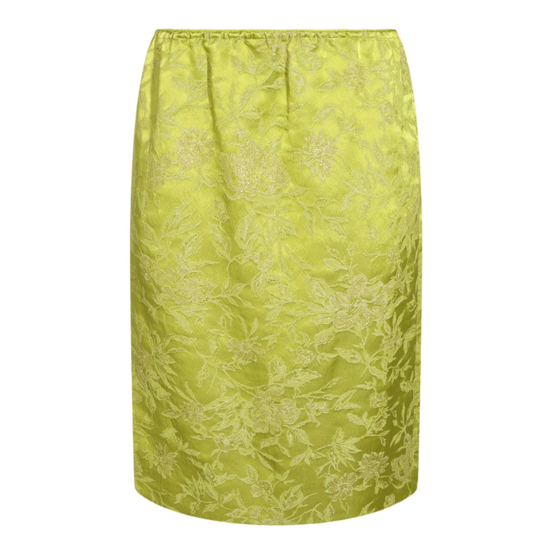 Saint Laurent Floral Jacquard Back Slit Straight Skirt