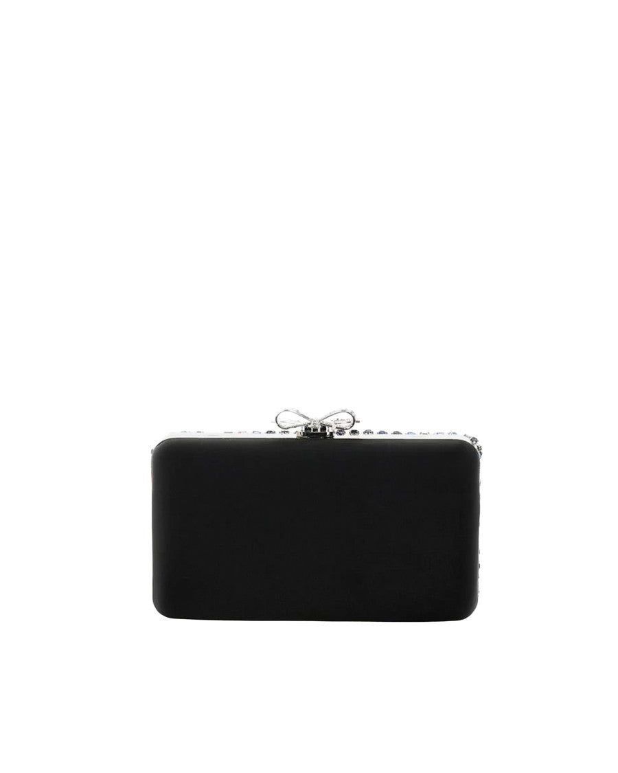 Self-Portrait Multi-Crystal Clutch With Removable Chain Strap